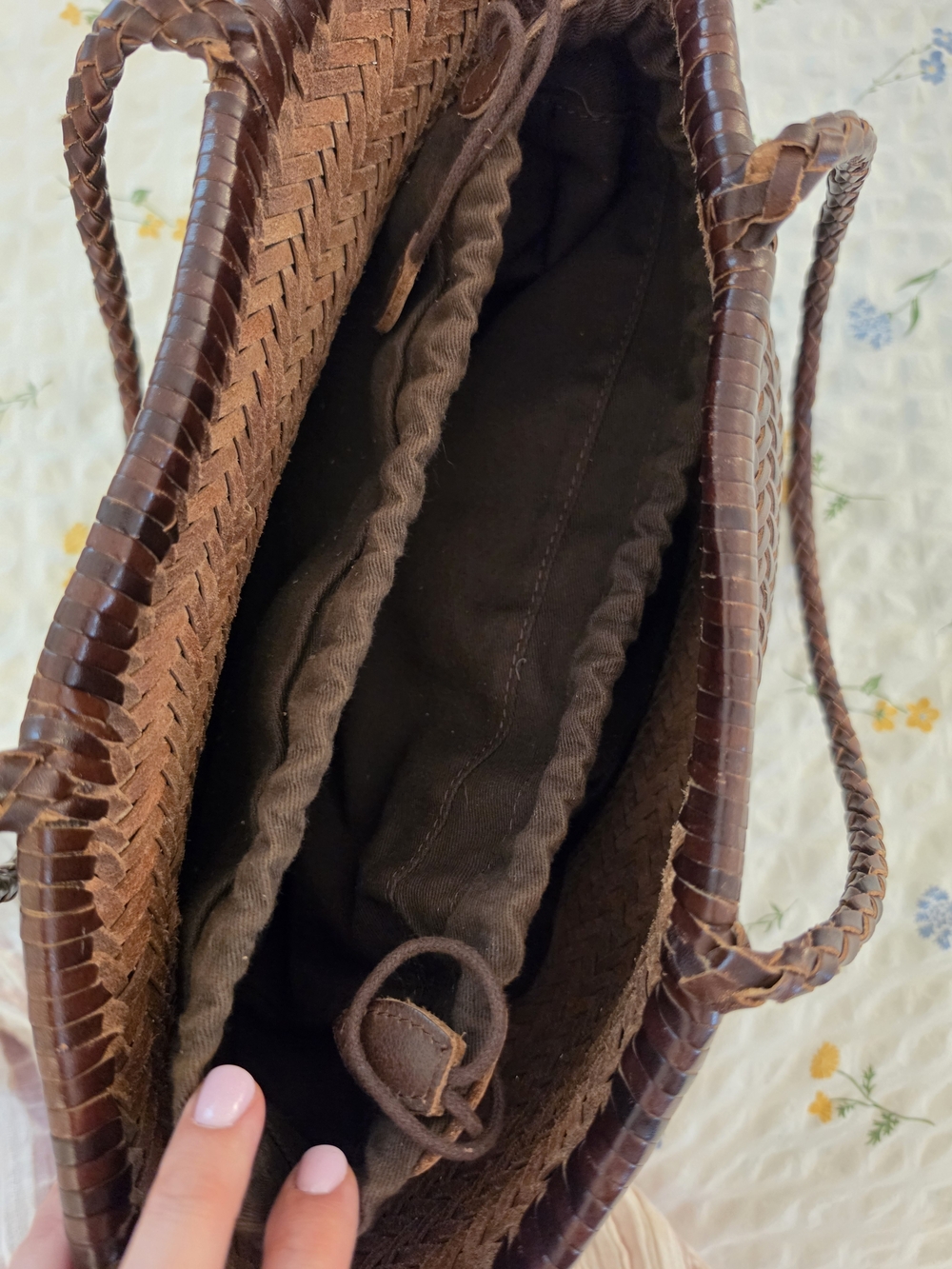 Hand-Woven Italian Full Grain Leather Basket Bag Dragon Diffusion Inspired - Picture 7 of 13